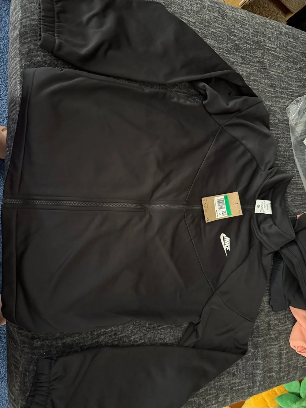 Nike Black Bomber Jacket with White Swoosh